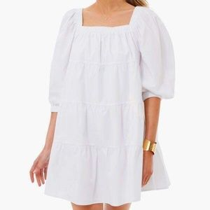 Tuckernuck Pomander Place White Halile Tiered Dress Size Small NWOT